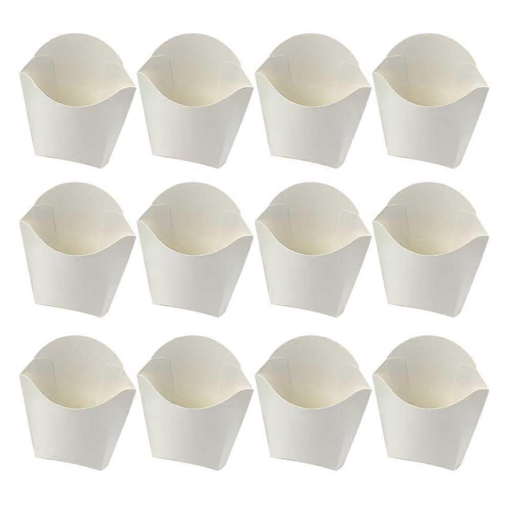 Kricely White (As Show, One Size) 24Pcs Disposable French Fry Cups Paper Snack Containers French Fries Holders