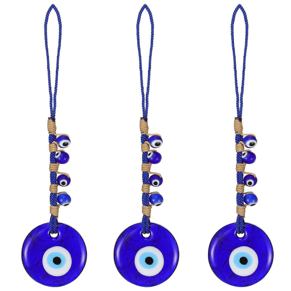 Kricely (As Show, One Size) 3Pcs Evil Eye Charms Evil Eye Hanging Decor Backpack Charms Car Hanging Ornament