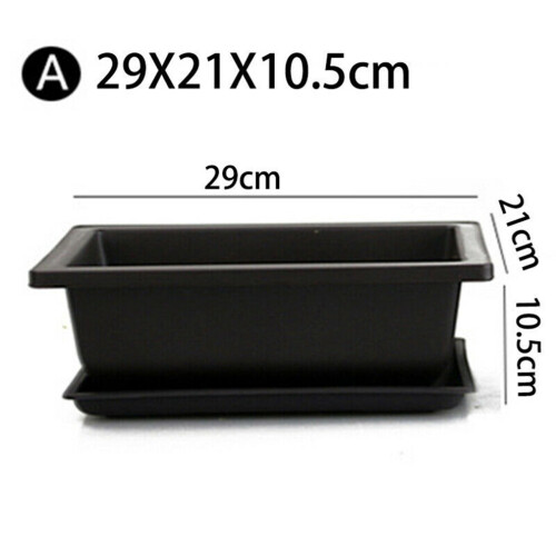 2X Large Rectangular Flower Pot Bonsai Nursery Planter Balcony Container 29X21X10.5Cm 2