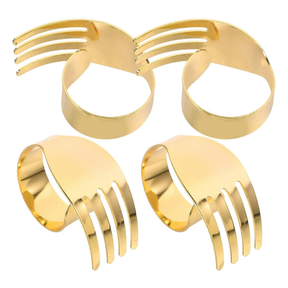 Kricely Golden (, One Size) 4Pcs Napkin Holder Metal Napkin Ring Metal Napkin Holder Tabletop Napkin Buckle