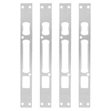 (As show, One size) 4pcs Door Security Strike Plates Long Plate Door Lock Strike Secure Reinforcement Plate