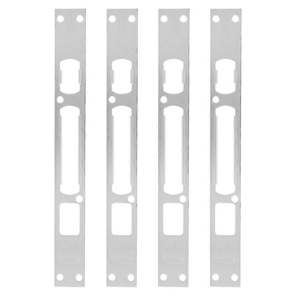 (As Show, One Size) 4Pcs Door Security Strike Plates Long Plate Door Lock Strike Secure Reinforcement Plate 5062080720570