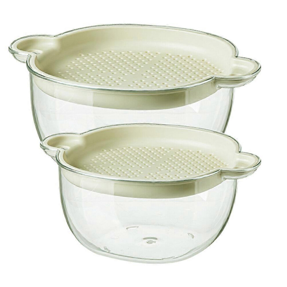 Kricely (As Show, One Size) 2Pcs Kitchen Draining Basket Fruit Washing Basket Vegetable Washing Basket Kitchen Supplies