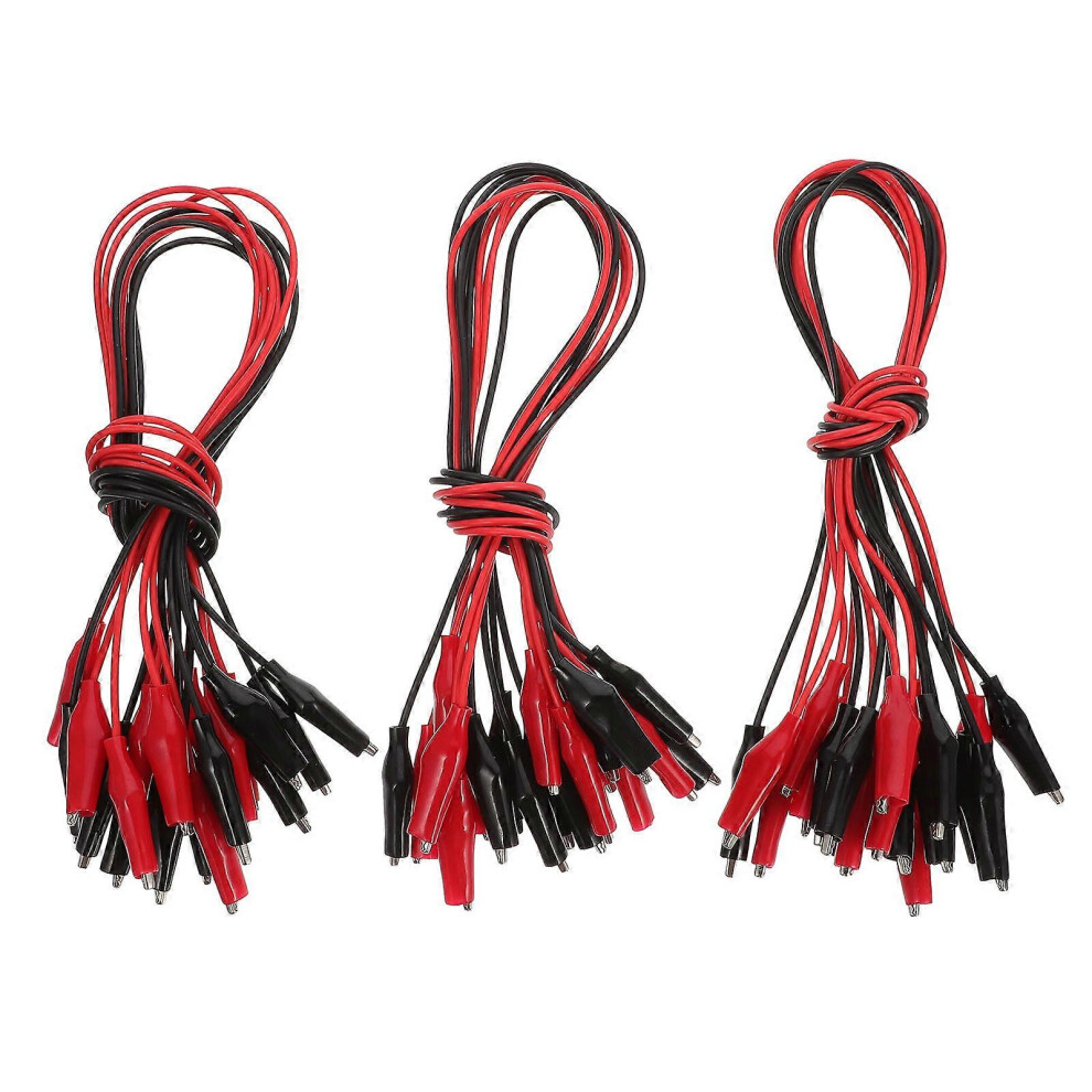 Kricely (As Show, One Size) 30Pcs Electrical Alligator Clips Wires Test Leads For Circuit Connection