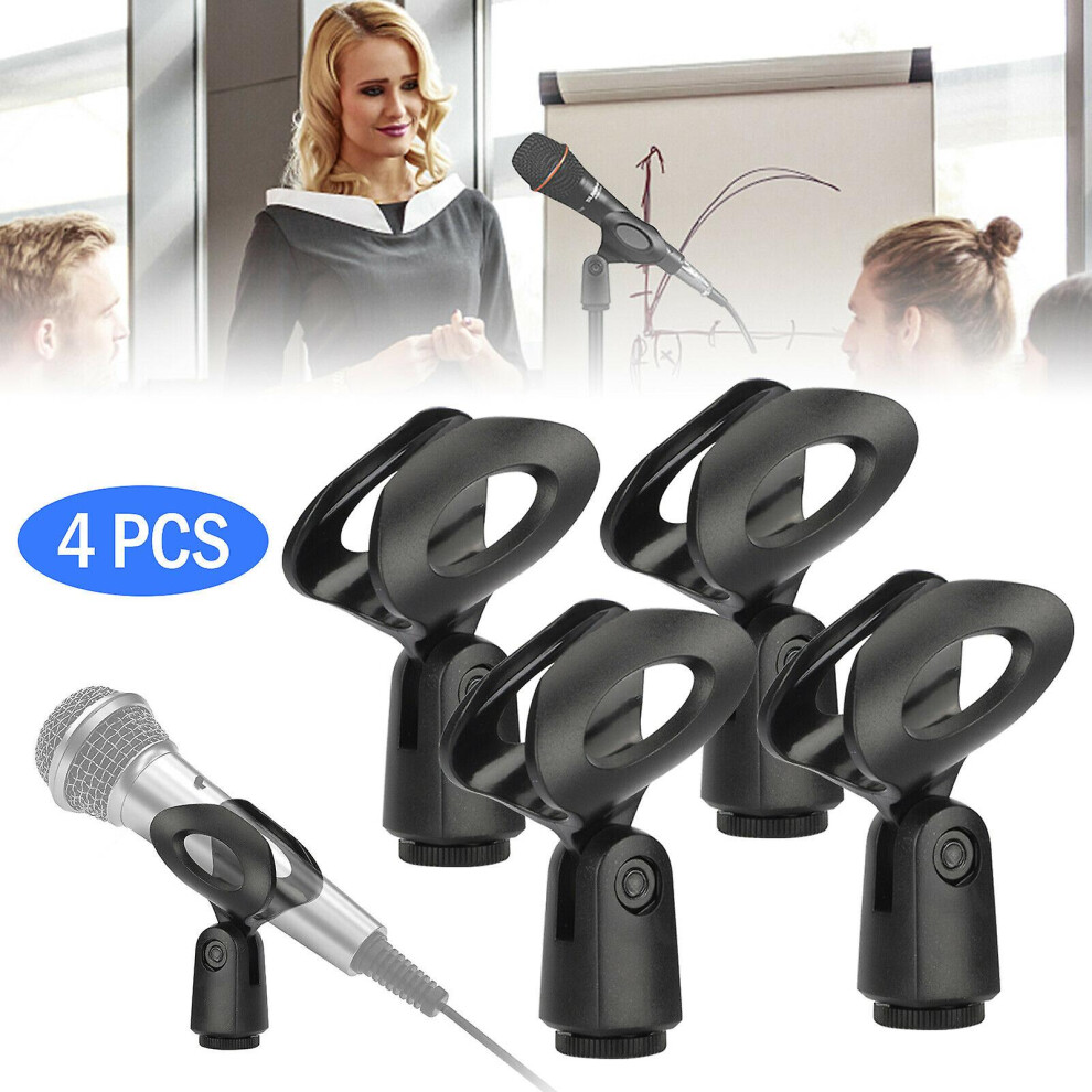 4-Pack Universal Microphone Mount Mic Clip Holder for Mic Stand and Microphone