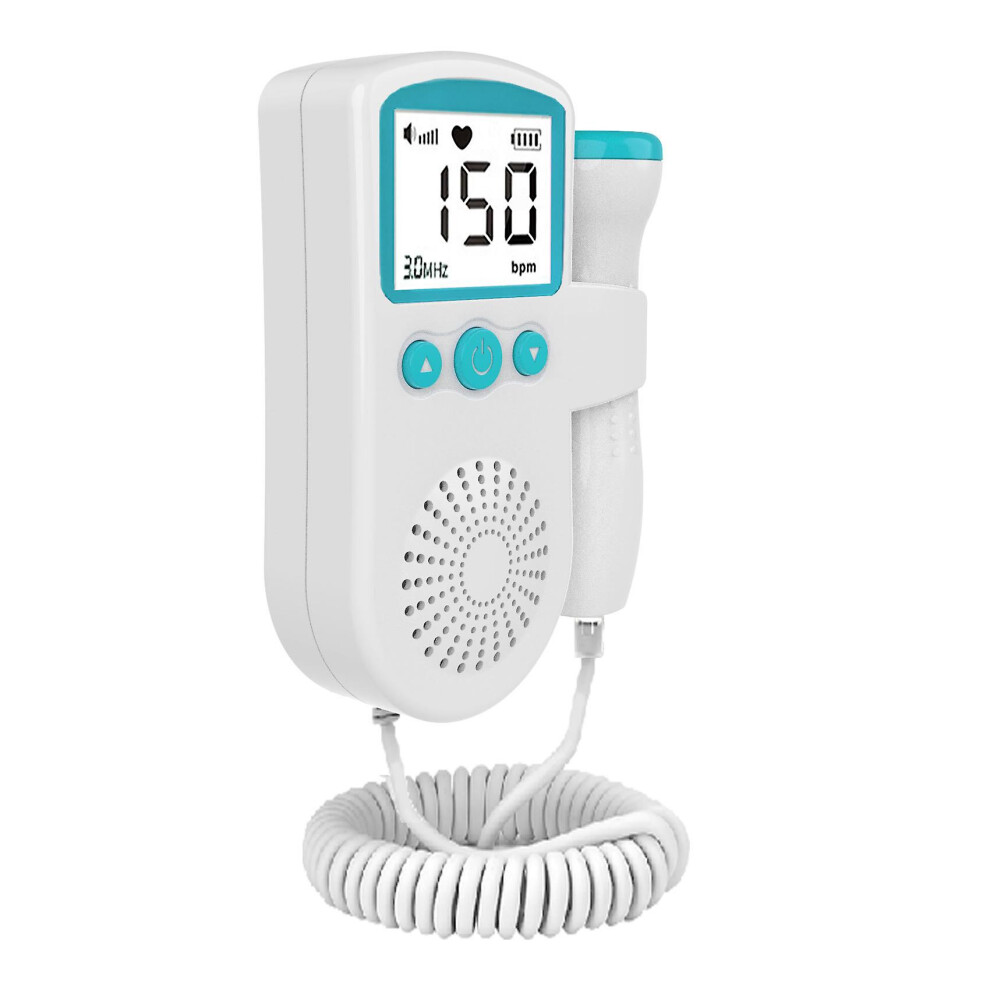 (Green) Baby Heart Rate Monitor Home Pregnancy Display Baby Fetal Sound Detector 3.0 MHz