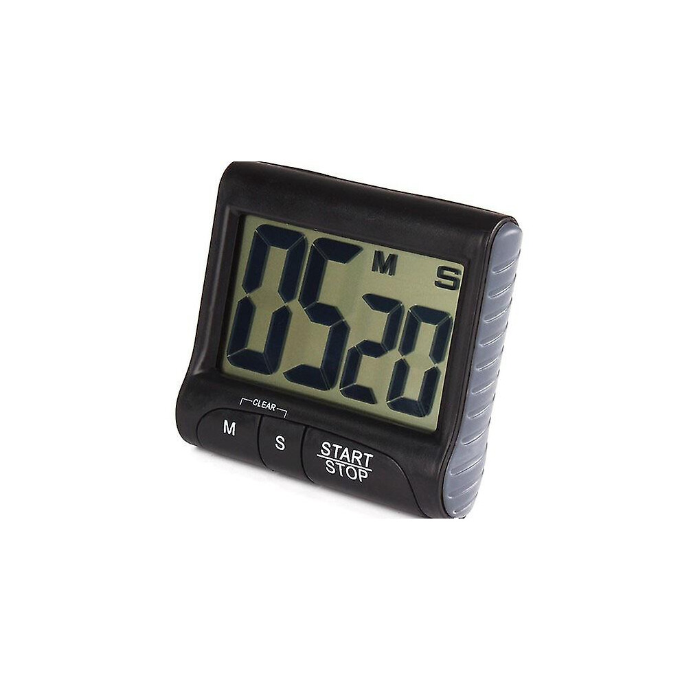 (Black) LCD Digital Large Kitchen Cooking Timer Count-Down Up Clock Loud Alarm Magnetic