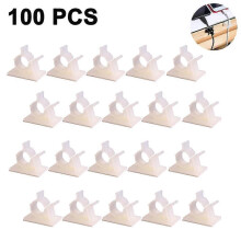 (White, One size) 100pcs Nylon Wire Adjustable Cable Clips Cable Management Clips,white
