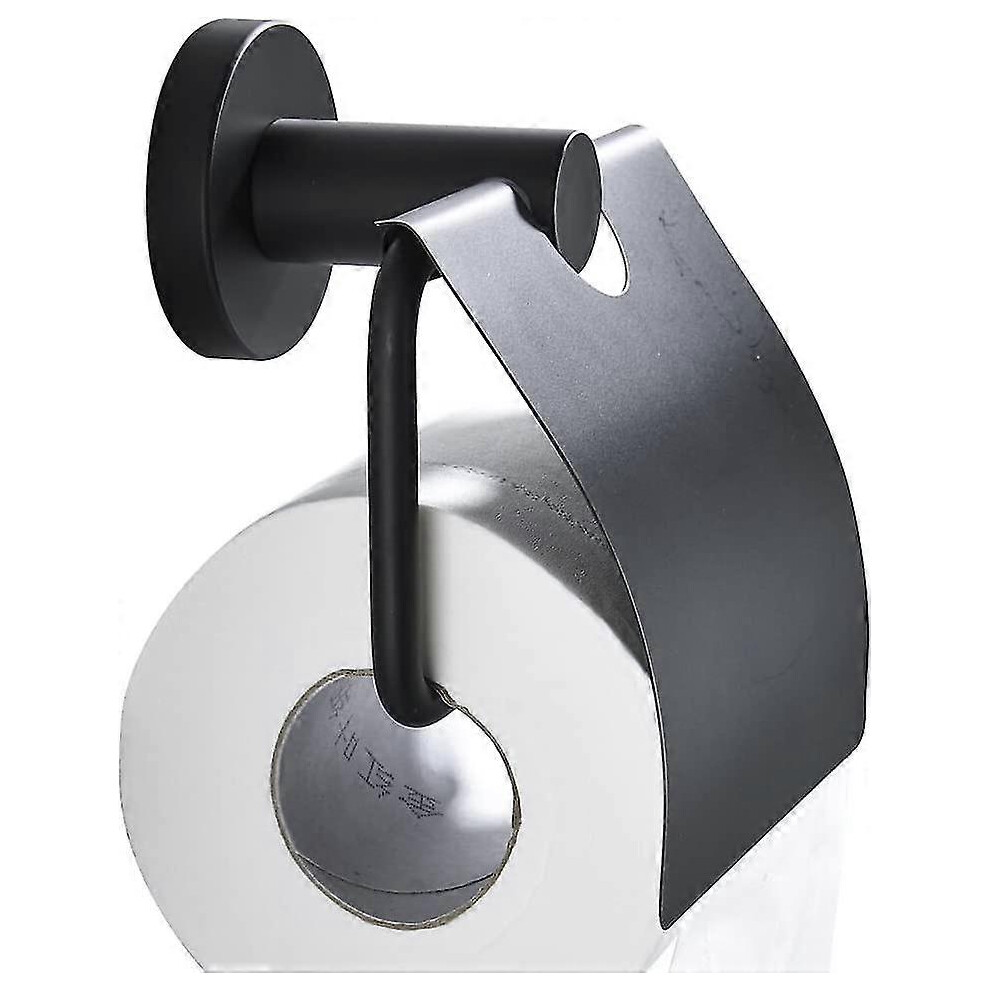 (As show, One size) matte black toilet roll holder,with flap toilet tissue dispenser toilet paper holder with wall cover 304 stainless steel-image-OPC-PG792DV-NEW