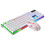 (White, One size) Colorful Led Illuminated Backlit Usb Wired Pc Rainbow Gaming Keyboard Mouse Set 1