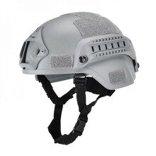 (Grey, One size) Military Tactical Helmet Airsoft Gear Paintball Head Protector With Night Vision Sport Camera Mount EW[