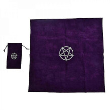(Purple, One size) Pentagram Tarot Tablecloth With Bag Velvet Altar Tarot Cloth Pentacles Mat CRD