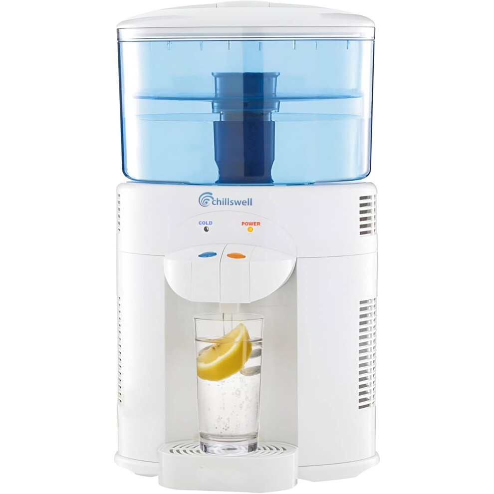 Mini Water Cooler & Dispenser with tap. 5 Litre Capacity plus 1 Filter (2 Months Supply) No Plumbing Required