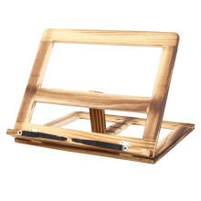 Faltbarer Rezeptbuchständer, Lesebücherregal mit Holzrahmen, Tablet-PC-Stützständer