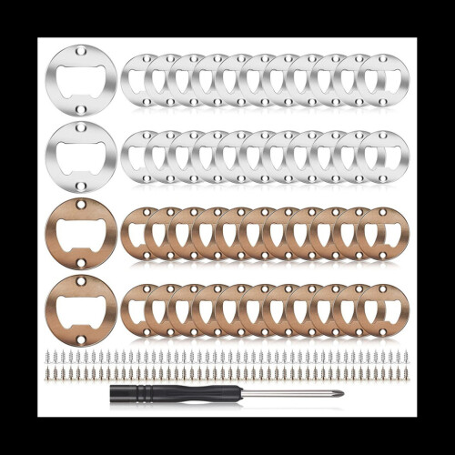 40 Sets Beer Bottle Opener Inserts Round DIY Opener Hardware Kit