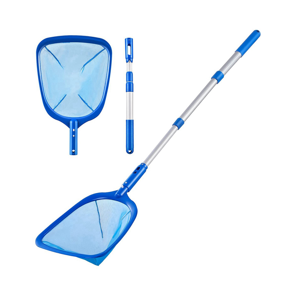 Pool Skimmer Pool Net with 3 Section Pole,Pool Skimmer Net with Fine Mesh Net,Telescopic Pole,Ultra-Fine Pool Skimmer