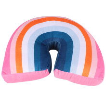 Almohada decorativa en forma de U de arcoíris para niños, almohada decorativa para el cuello para habitación,