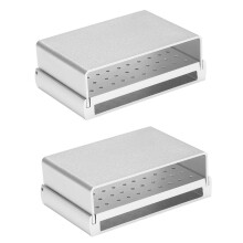 2X Caja Desinfectante Caja De Taladro Dental De Aleación De Aluminio De 58 Orificios Caja Móvil De Cabezal De
