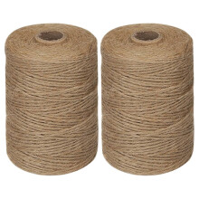 2 x 200 m/Rolle, 2 mm dickes, natürliches, braunes Garn, für Gartenpflanzen, Bilderaufhänger, industrielle Verpackungsschnur