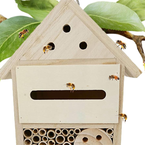 CNNOTEPAD Wooden Bee Bricks Hotel Beehive for Gardens Bricks 2