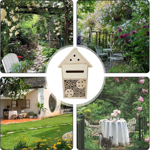 CNNOTEPAD Wooden Bee Bricks Hotel Beehive for Gardens Bricks 1