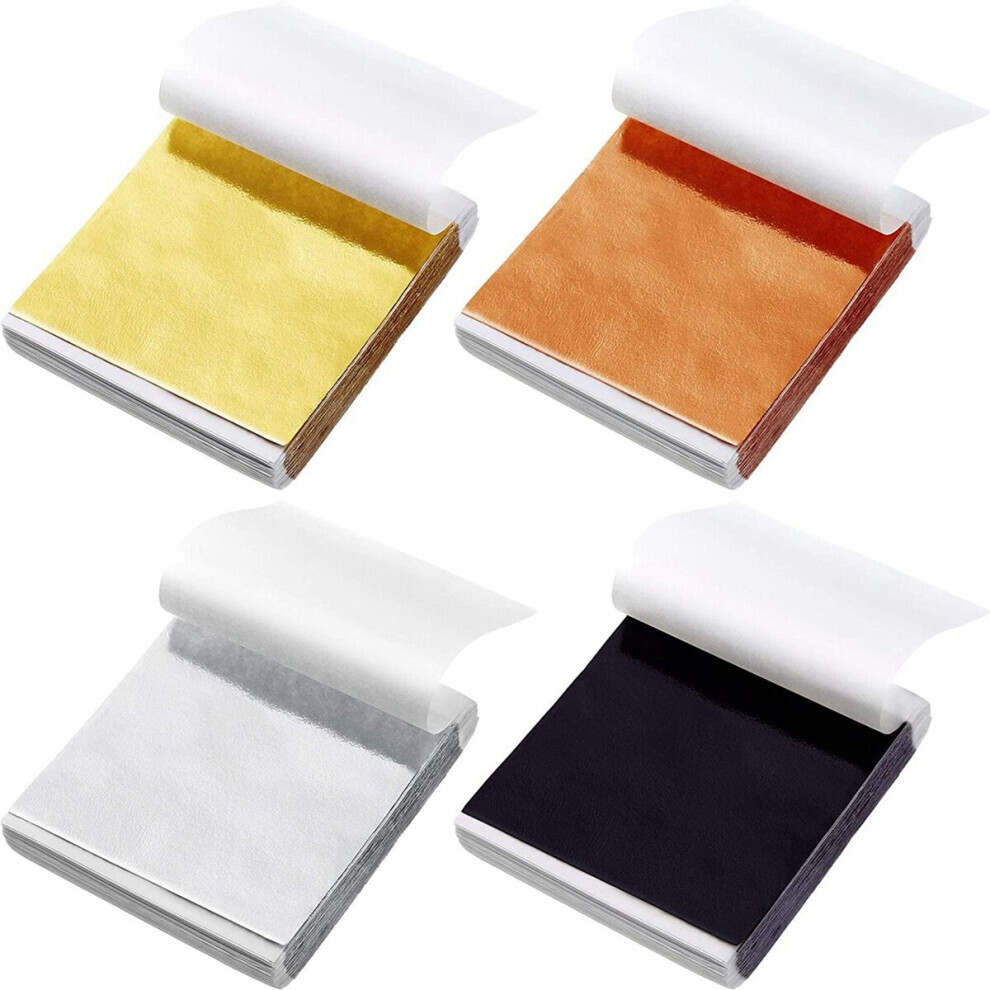 400 stks Imitatie Goud Zilver Koperfolie Bladvlokken Vergulden Vellen voor Nagels DIY Ambachten Papier