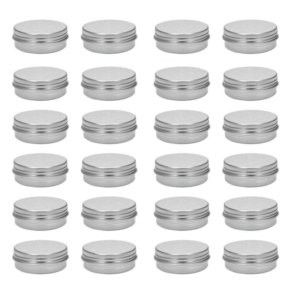 30 ml zilveren kleine ronde aluminium lippenbalsem bewaardoos met schroefdop voor lippenbalsem, cosmetica, kaarsen