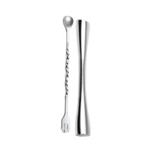 Stößel für Cocktails, 25,4 cm, Edelstahl, Cocktail-Stößel und Rührlöffel, Getränke-Stößel mit Etui, Bar-Werkzeug