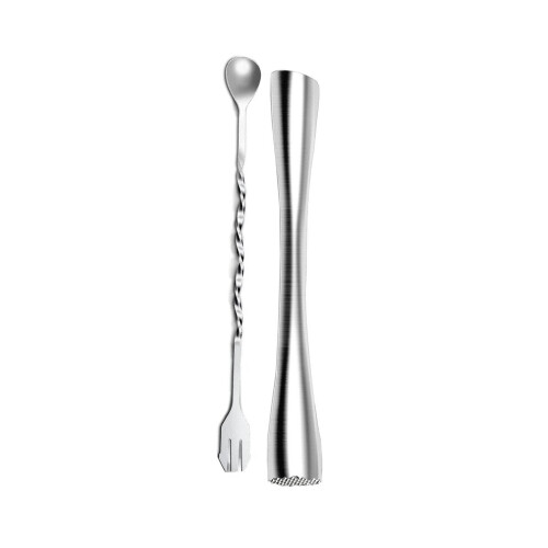 Cocktail Muddler 10" RVS Cocktail Muddler en menglepel Drink Muddler met Case Bar Tool
