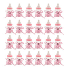 24 x Baby Mini Baby 4x9 cm tekojalokivi vaaleanpunainen karhu lahja Favor Baby Girl Vauvan kaste