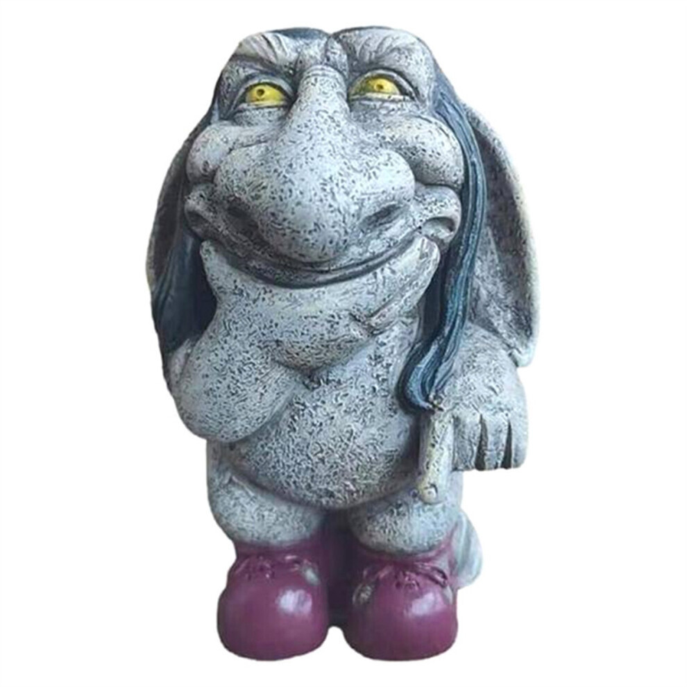 Maxpower Resin Thinking Gnomes Troll Sculpture Garden Gnomes Statue Decor, For Garden Sculptures & Statues Outdoor
