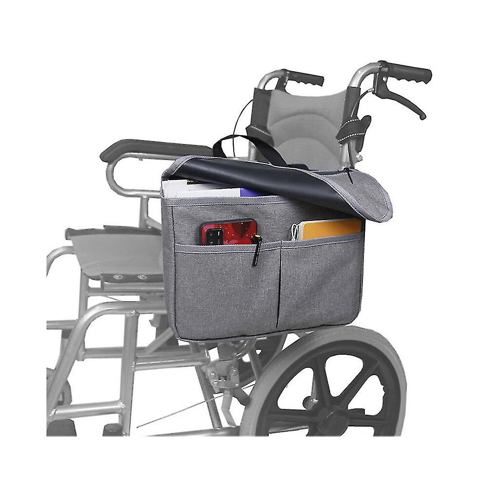 Wheelchair Carry Bag, Wheelchair Armrest Accessories Side Bag With Pouches For Electric Manual Wheelchair, Waterproof Travel Messenger Backpack For