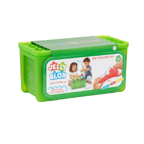 Jelly Blox Stash 'n' Stack 2 In 1 Storage Box With Jelly Building Blocks