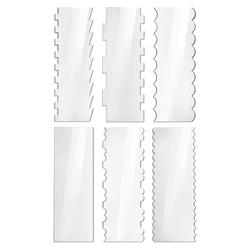 CNNOTEPAD 6 Stück Acryl-Kuchenspatel, cremefarbene glatte Spatel