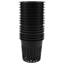 Paquete de 15 vasos de malla de 4 pulgadas, filtro de labio ancho de malla ranurada, cesta de cubo para maceta