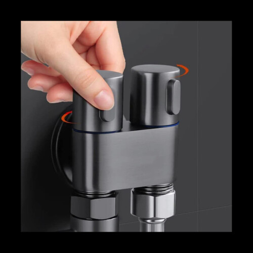 Mini robinet multifonction en laiton 1 en 2 sorties pour machine à laver à double commande, robinet chromé pour machine 1