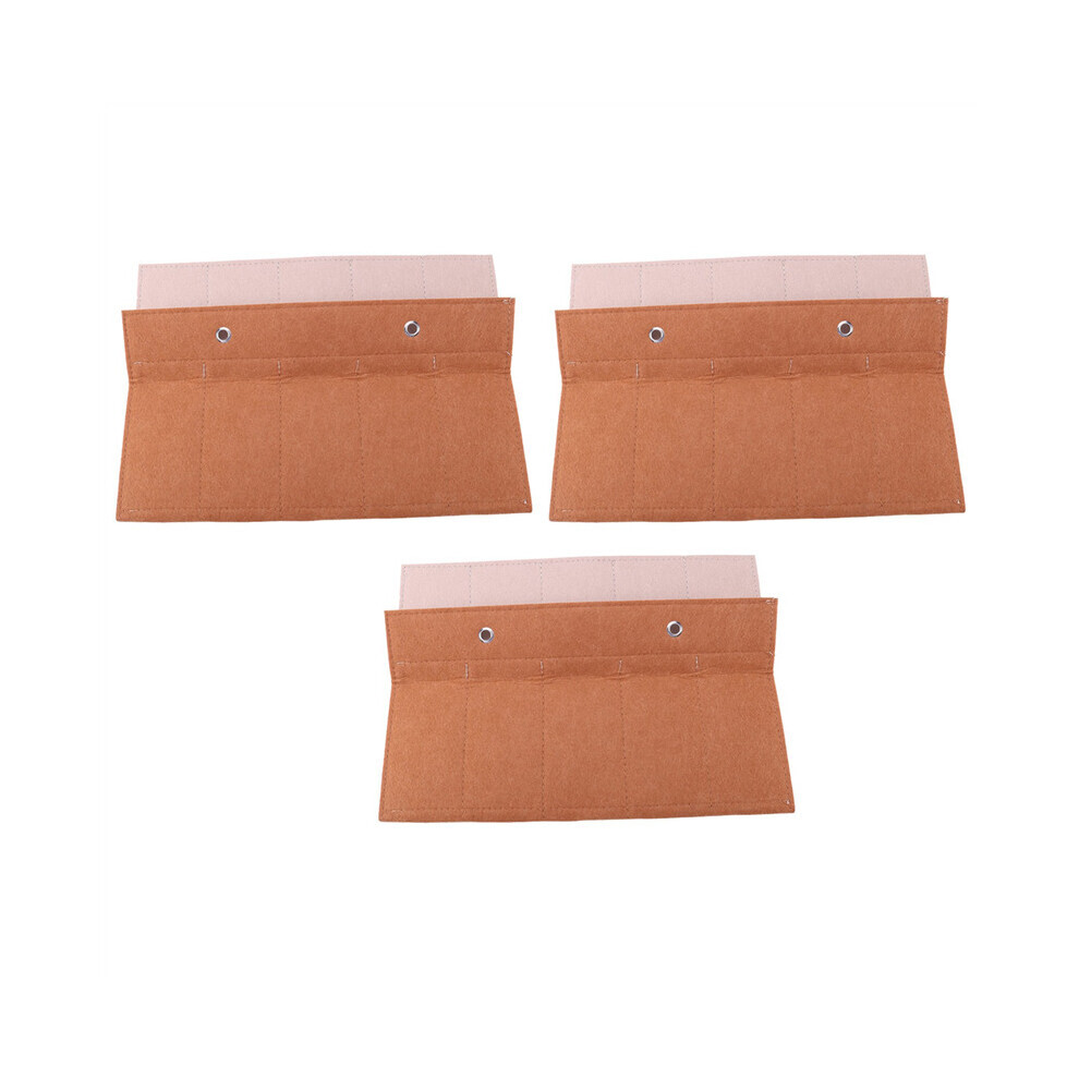 3X Glasses Organizer Sunglasses Organizer Storage Hanging Bag Sunglasses Display 15 Slot Eyewear Holder Beige+Brown
