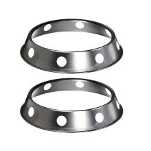 2 kpl ruostumattomasta teräksestä valmistettu wok-rengas, metallinen pyöreä pohja, 10,6" x 12" yleiskokoinen kaasuliesi