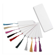 48 Uds marcapáginas de papel, marcapáginas de cartón en blanco con borlas coloridas para regalos DIY, etiquetas,