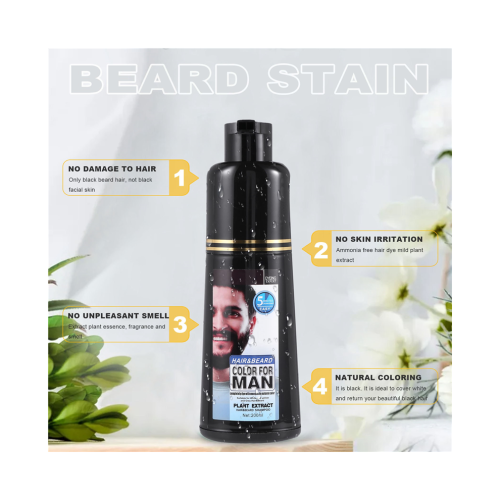 CNNOTEPAD Permanent Beard Dye Shampoo for Men to Remove Dying Hair 200ml 1
