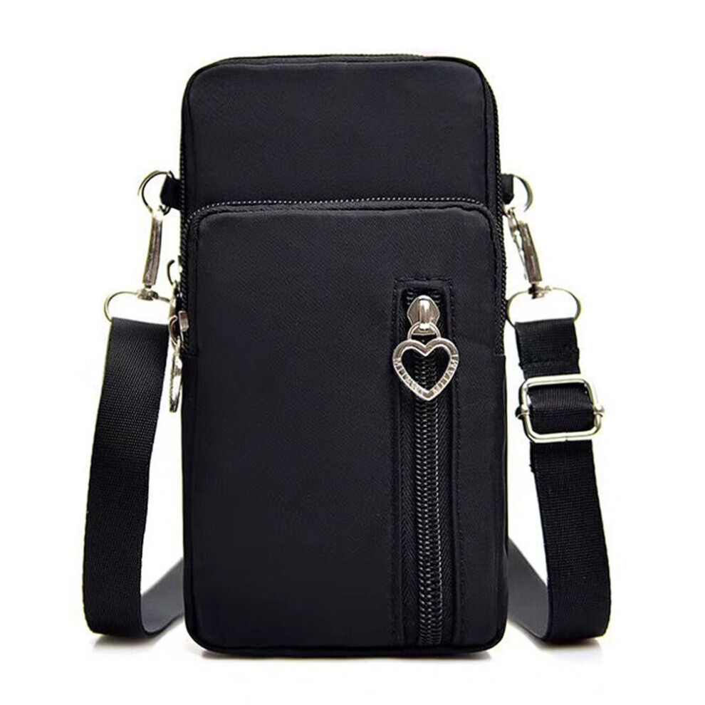 (Noir) Femmes téléphone portable sac à main portefeuille sac à main sac à bandoulière bandoulière pochette bras sac