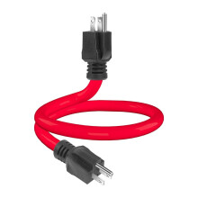 Rallonge 3 mâles à mâles, cordon adaptateur de générateur 5-15P pour commutateur de transfert, 12AWG 125V (2 pieds) (rouge)
