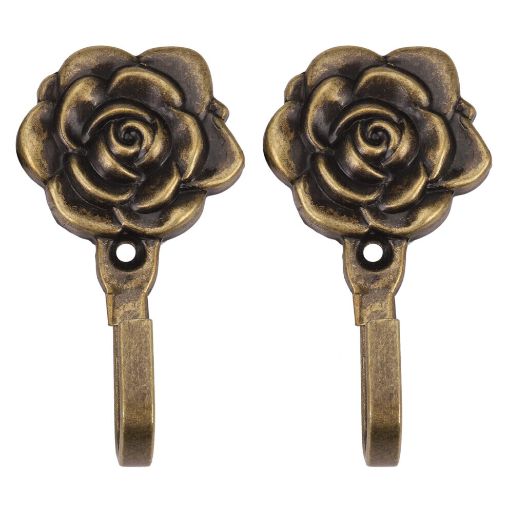 Porte-embrasses pour rideaux à fleurs en métal, 2 pièces, crochets muraux, décoration
