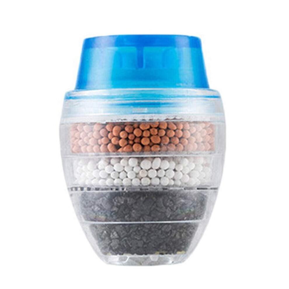 Filtre de robinet à charbon actif, buse de robinet, filtre à eau, robinet de cuisine, 5 couches, filtre purificateur (bleu)