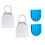 Wasmiddelbekerhouder, wasbekerhouder, lekbak, met blauw kussen, set van 2 1