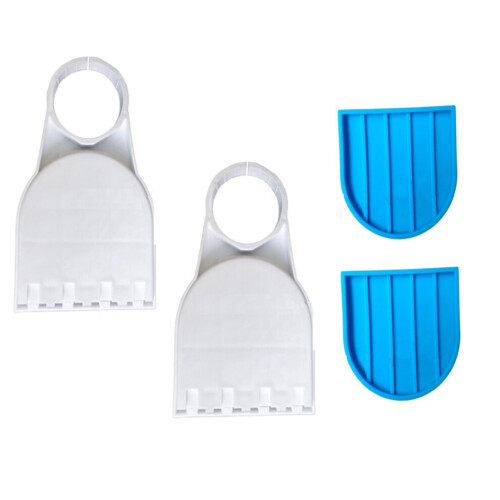 Wasmiddelbekerhouder, wasbekerhouder, lekbak, met blauw kussen, set van 2