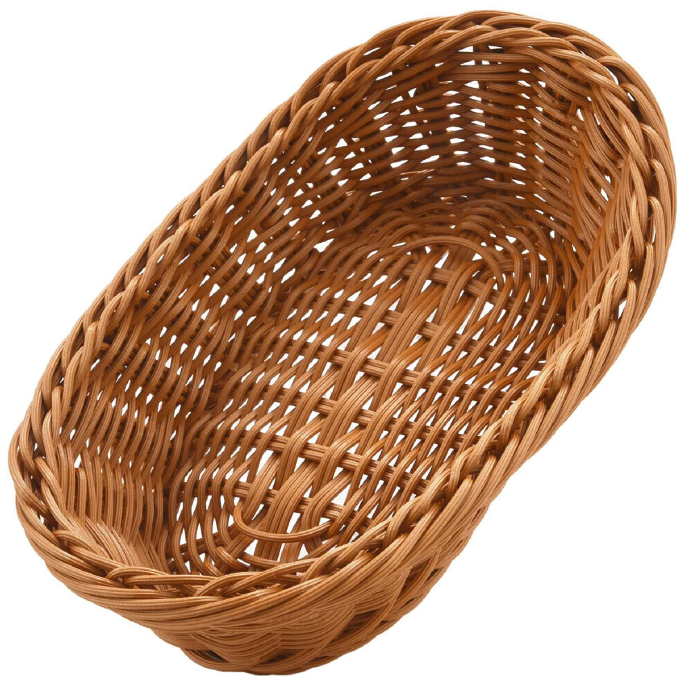 Panier à pain ovale tissé en osier, panier de rangement de 10.2 pouces pour le stockage des aliments, des fruits et des