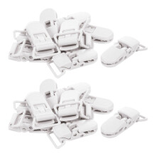 20 Stücke Baby Kinder T-Form Kunststoff Clips Schnuller Schnuller Stil Abzeichen Halter Weiß