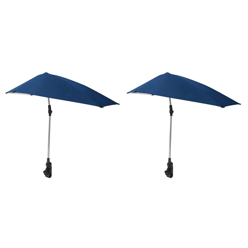 2 parasols de plage réglables, chaise pivotante à 360 degrés avec pince universelle, idéal pour chaise de plage