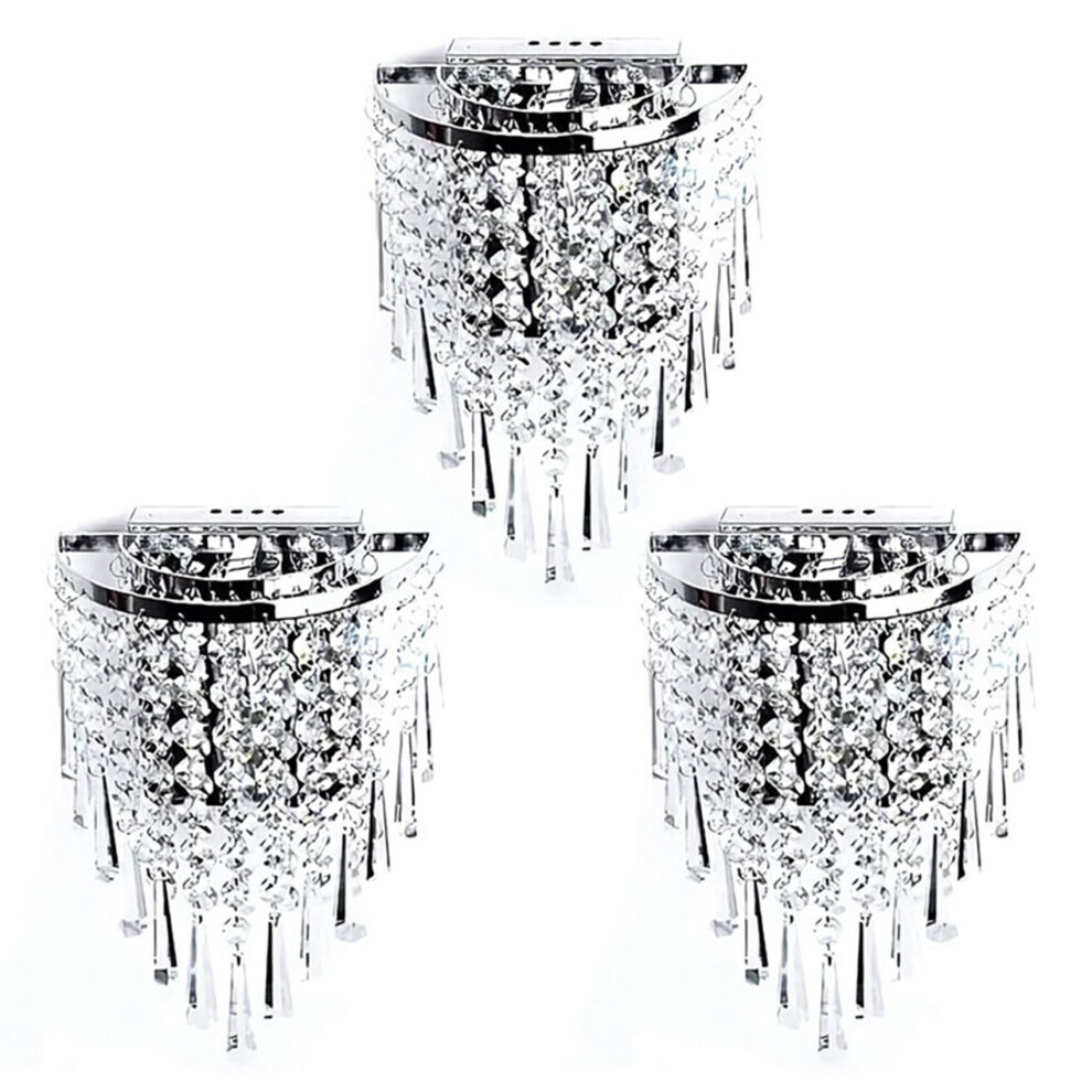3X applique murale en cristal moderne Chrome applique murale pour salon salle de bain maison éclairage intérieur décoration